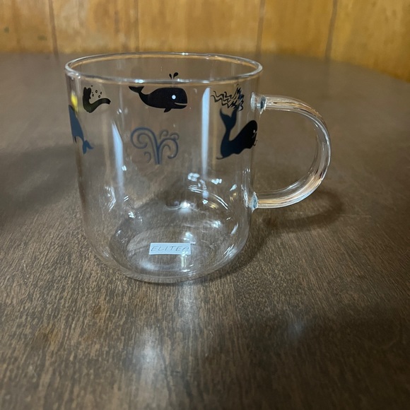 Elitea Clear Glass Mug With Handle Whale Ocean Coffee Mugs Tea Cup - Picture 3 of 9